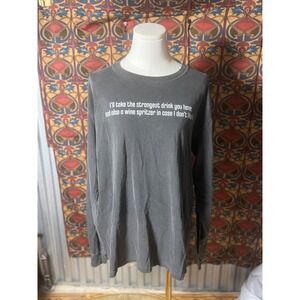 Long Sleeve Graphic T-Shirt Crew Neck Novelty Slogan Top